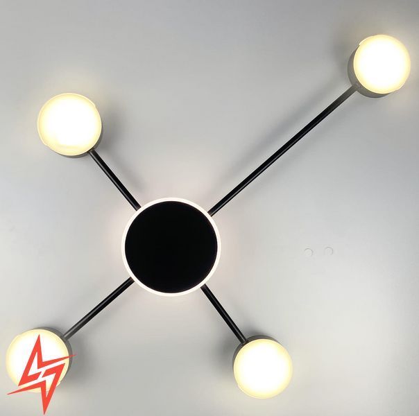 Стельовий LED світильник-супутник чорного кольору R 88/4 BK V3546 фото
