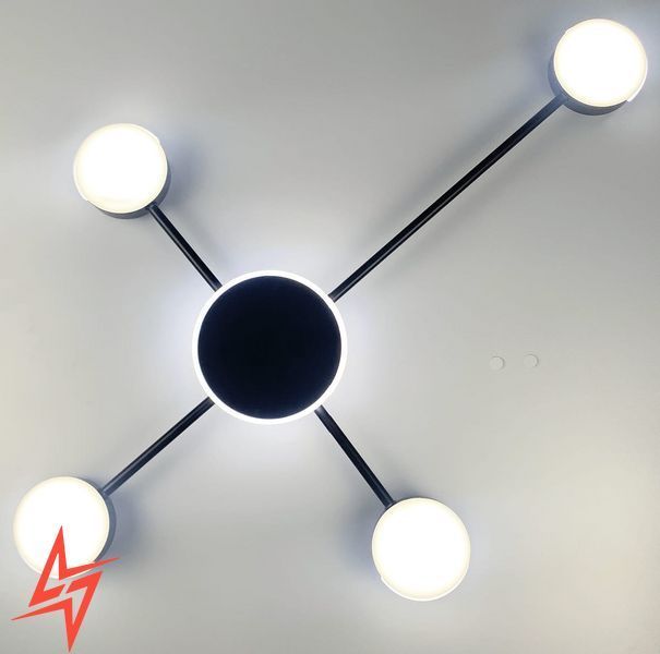 Стельовий LED світильник-супутник чорного кольору R 88/4 BK V3546 фото
