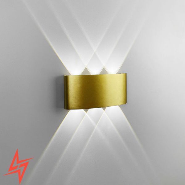 Вуличний настінний світильник ЛЕД Twist L18 6W 4000К V4850 - Світильник двосторонній на 6 лінз у золотому корпусі 4000K IP 54 W 038/6 AB – чудовий вибір для сучасного дому