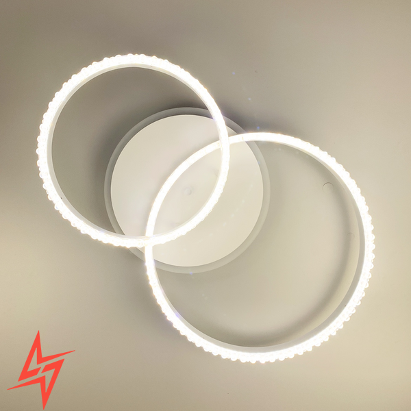 LED люстра на 2 кільця білого кольору з фурнітурою хром А 55061/2В RGB WT V3101 фото