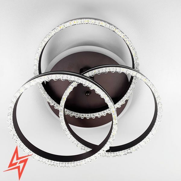 LED світильник coffee на 3 кільця з хромованою смужкою d30 см A 55063/3С RGB CF+CH V3104 фото