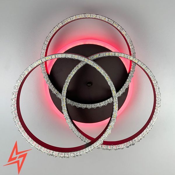 LED світильник coffee на 3 кільця з хромованою смужкою d30 см A 55063/3С RGB CF+CH V3104 фото