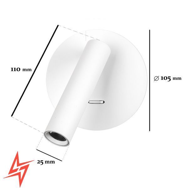 Світлодіодне бра Loramorer V8155 білий LED 3W фото