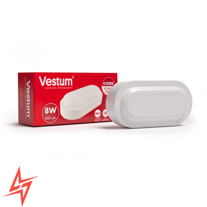 Світлодіодний овальний світильник ЖКГ Vestum 8W 4500K 220V 1-VS-7201 V5589 фото