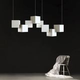 Сучасна геометрична люстра у білому корпусі Khalifa V5857 - купити за 7 295 грн