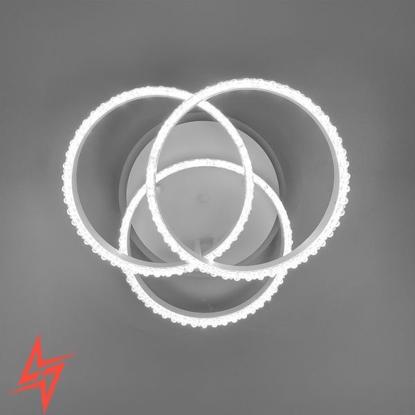LED світильник білий на 3 кільця з хромованою смужкою d30 см A 55063/3С RGB WT+CH V3105 фото