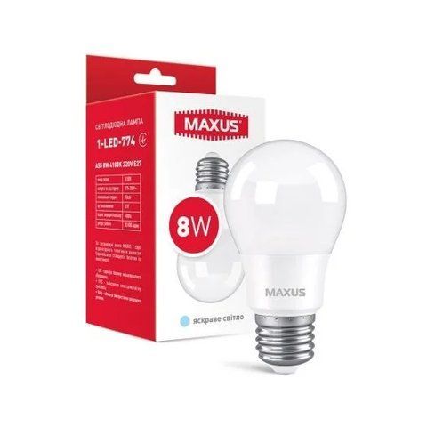 LED лампа A55 8W 4100K 220V E27 1-LED-774 V5258 фото