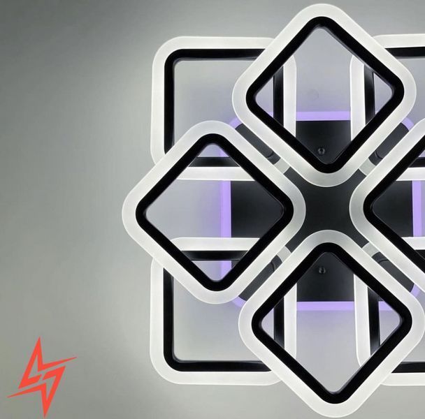 LED люстра на 4+4 ріжки квадратної форми A 2400/4+4S RGB BK V3106 фото