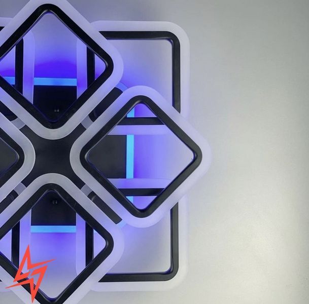 LED люстра на 4+4 ріжки квадратної форми A 2400/4+4S RGB BK V3106 фото