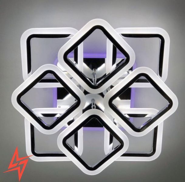 LED люстра на 4+4 ріжки квадратної форми A 2400/4+4S RGB BK V3106 фото