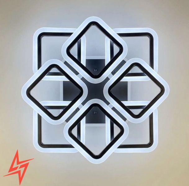 LED люстра на 4+4 ріжки квадратної форми A 2400/4+4S RGB BK V3106 фото