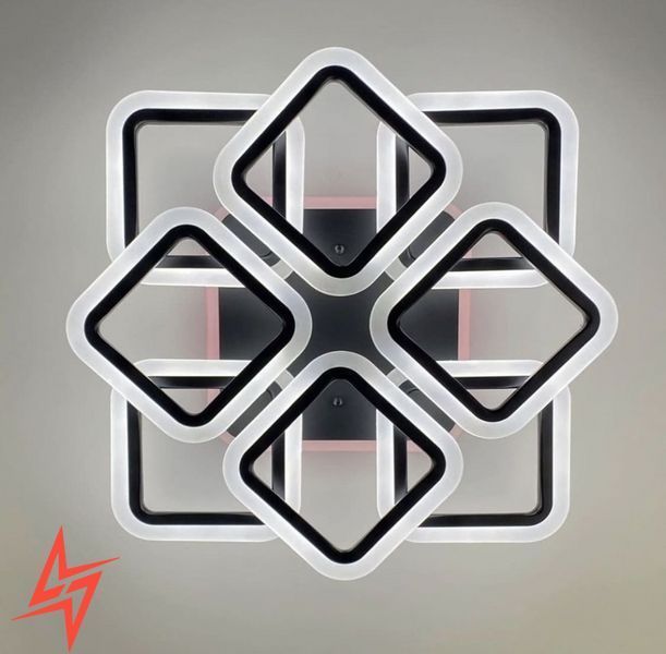 LED люстра на 4+4 ріжки квадратної форми A 2400/4+4S RGB BK V3106 фото