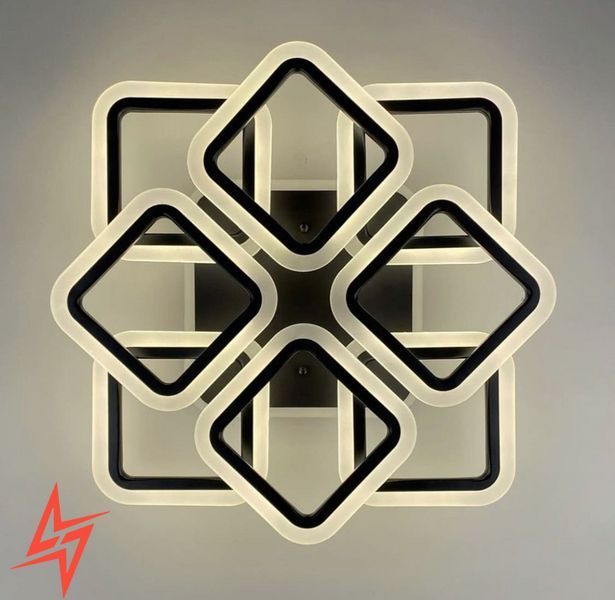 LED люстра на 4+4 ріжки квадратної форми A 2400/4+4S RGB BK V3106 фото