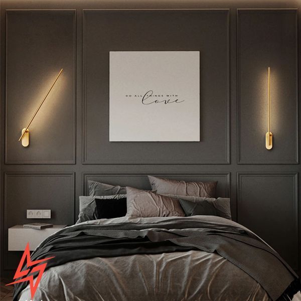 Сучасне лінійне бра в латунному корпусі 60 см Soun V4613 - купити за 1 864 грн Бра ЛЕД Soun L60 7W 4000К V4613 фото