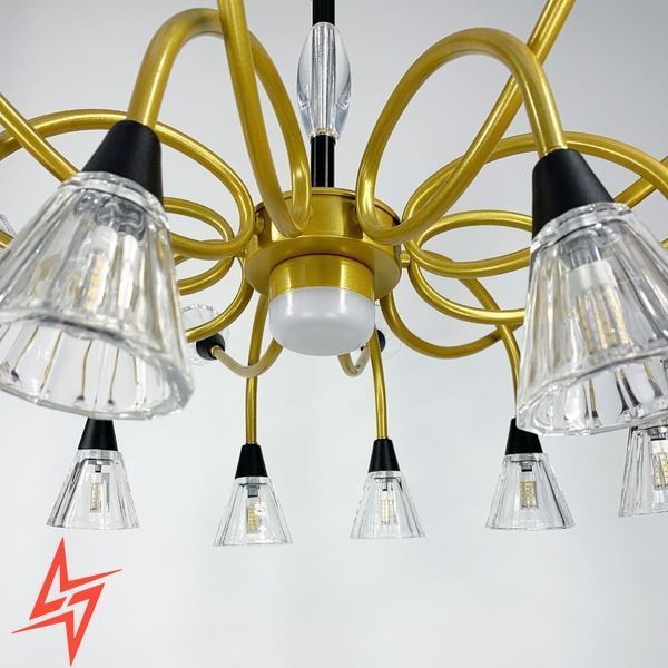 Незвична золотиста люстра із закрученими ріжками H 9866/10+10 V2765 фото