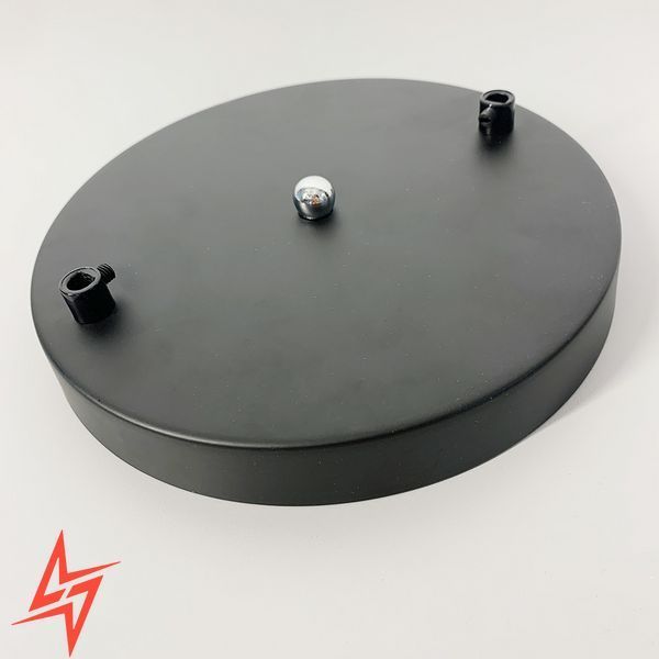 Подвійна кругла стельова основа у чорному кольорі BASE 2 BK V5673 фото