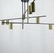 Лінійна підвісна люстра на 9 плафонів-спотів кольору латунь MD 8021-9 BK+GD V3921 фото 5
