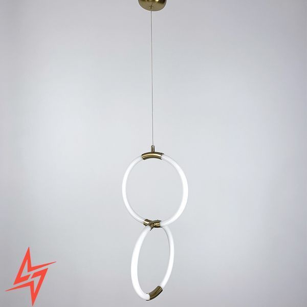 Дизайнерський латунний підвіс подвійний круг з гнучкою LED стрічкою Mj 60/2 V1122 фото