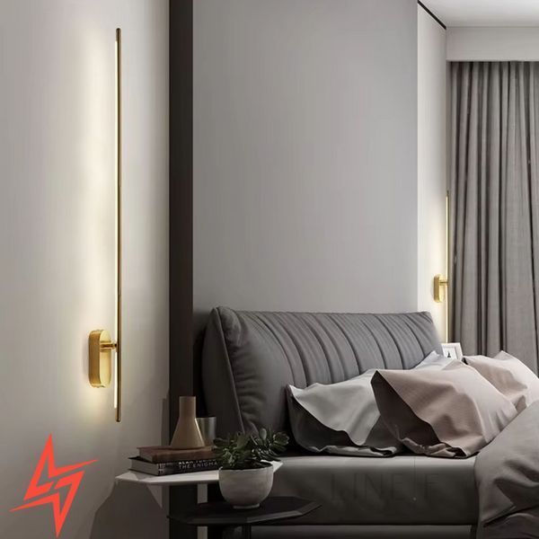 Сучасне лінійне бра в латунному корпусі 120 см Soun V5141 - купити за 2 644 грн Бра ЛЕД Soun L120 14W 4000К V5141 фото