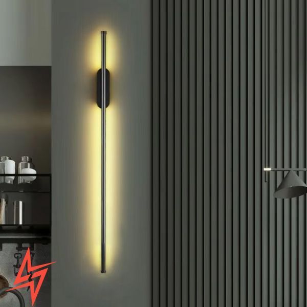 Сучасне лінійне бра в чорному корпусі 100 см Soun V5380 - купити за 2 094 грн Бра ЛЕД Soun L100 12W 4000К V5380 фото