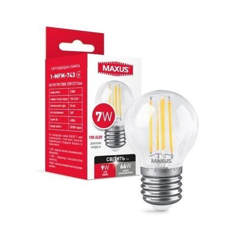Лампа світлодіодна G45 FM 7W 2700K 220V E27 Clear 1-MFM-743 V5531 фото