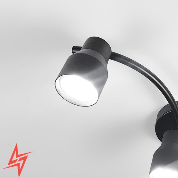Чорний світильник із 3-ма регульованими плафонами 52039/3 BK V6033 фото