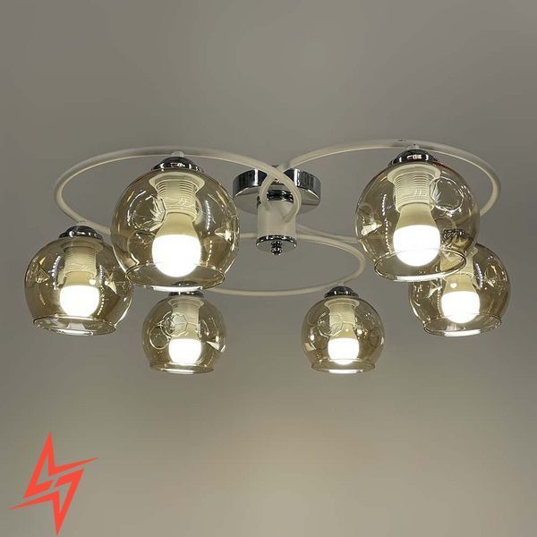 Стельова люстра-орбіта на 6 плафонів (янтарних або графітових) 7060/6 WT V5234 фото