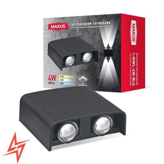 Світильник світлодіодний MAXUS MWL 4W 3CCT IP65 BL Square 1-MWL-4W-BLS V1534 фото