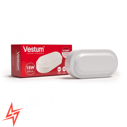 Світлодіодний овальний світильник ЖКГ Vestum 18W 4500K 220V 1-VS-7204 V5592 фото