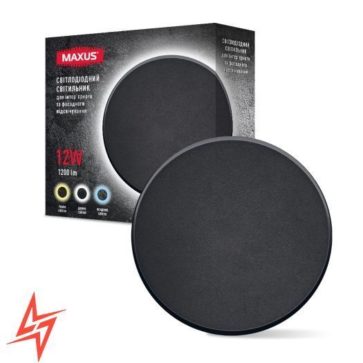 Світлодіодний накладний чорний круглий світильник 1-MWL Circle BK V1540 фото