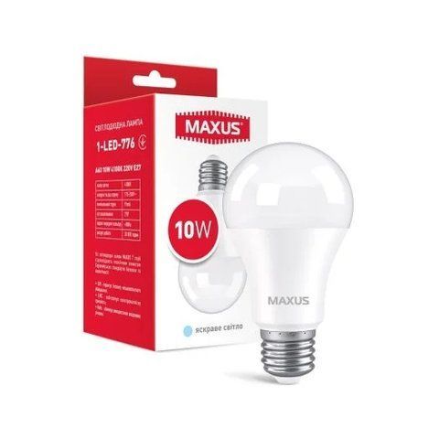 Лампа світлодіодна A60 10W 4100K 220V E27 1-LED-776 V6387 фото