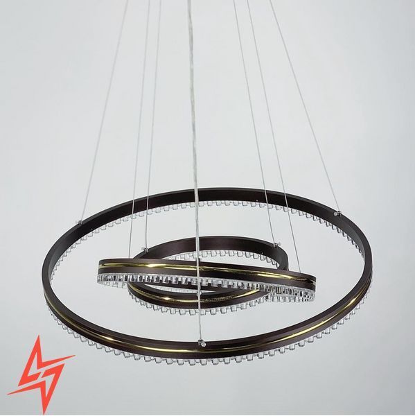 LED люстра кольору coffee на 3 кільця з золотистою смужкою A 55060/3P CF+GD V3091 фото