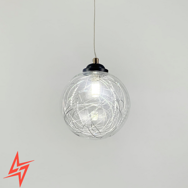 Підвіс Transparent Bubbles з плафоном з металевою хромованою ниткою 371/1 V1793 фото