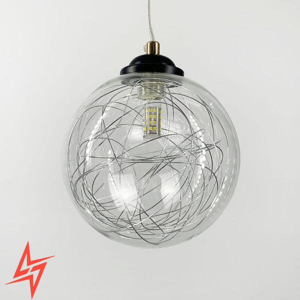 Підвіс Transparent Bubbles з плафоном з металевою хромованою ниткою 371/1 V1793 фото